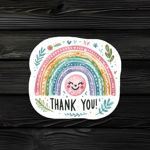Thank You Rainbow Sticker