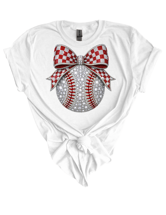 Faux Bedazzled Baseball HTV Transfer