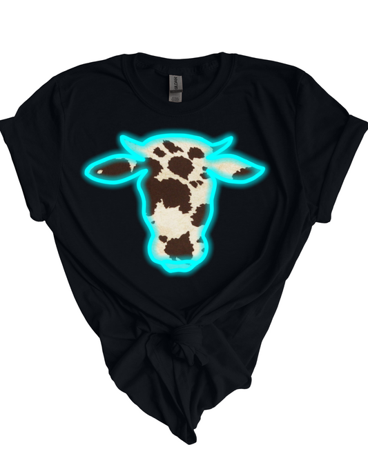 Turquoise Cow HTV Transfer