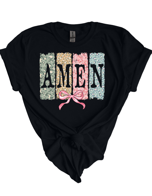 Floral AMEN HTV Transfer