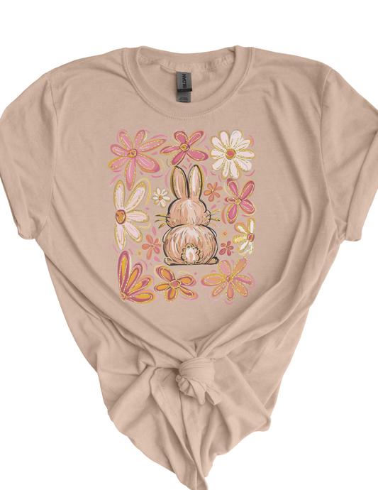 Floral Easter Bunny HTV Transfer